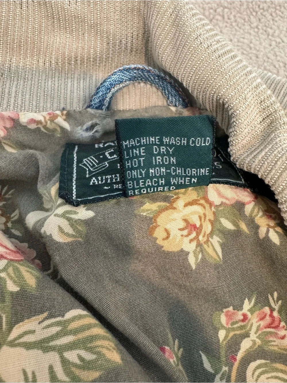 Vintage Ralph Lauren Country Denim Barn Chore Jacket Floral Lined Size M - Picture 9 of 9